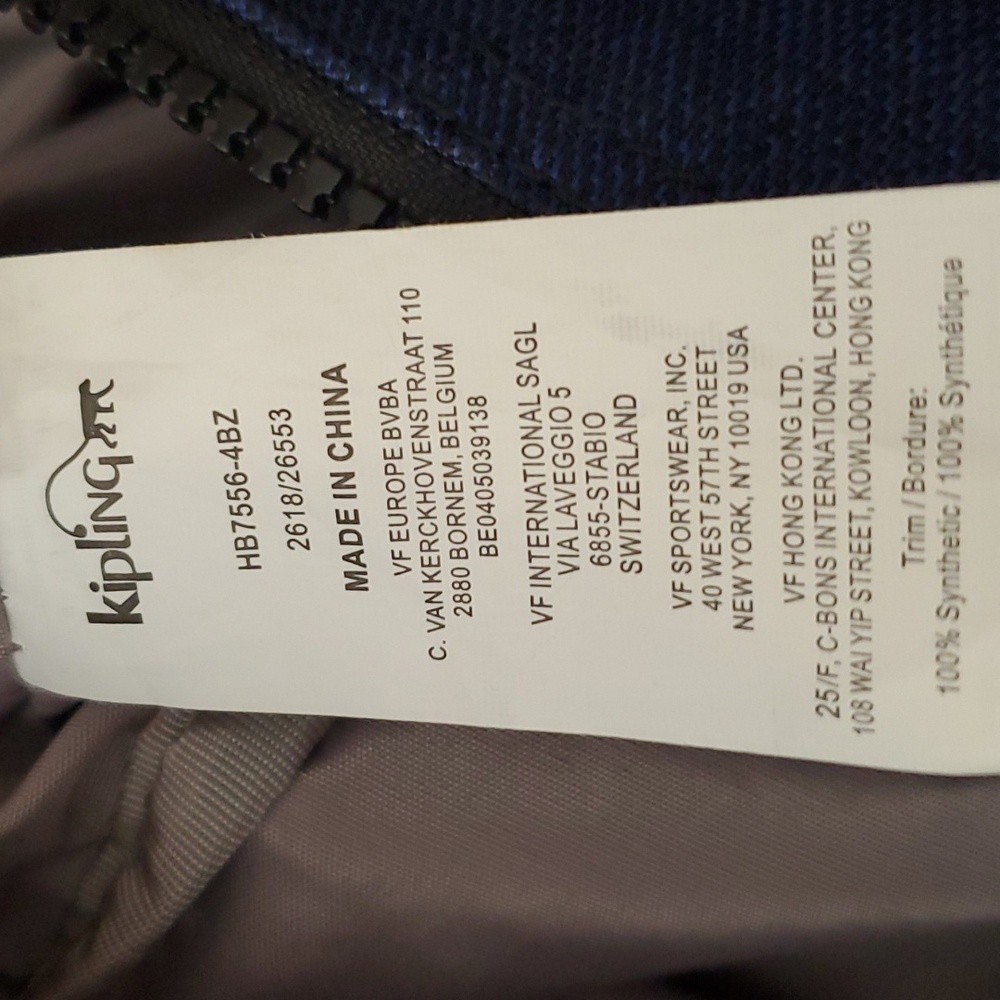 Kipling Art Mini Cotton Indigo Denim Crossbody Satchel - Picture 7 of 8